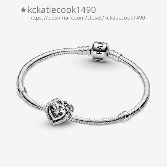 Pandora Sparkling Entwined Hearts Charm - Picture 4 of 6